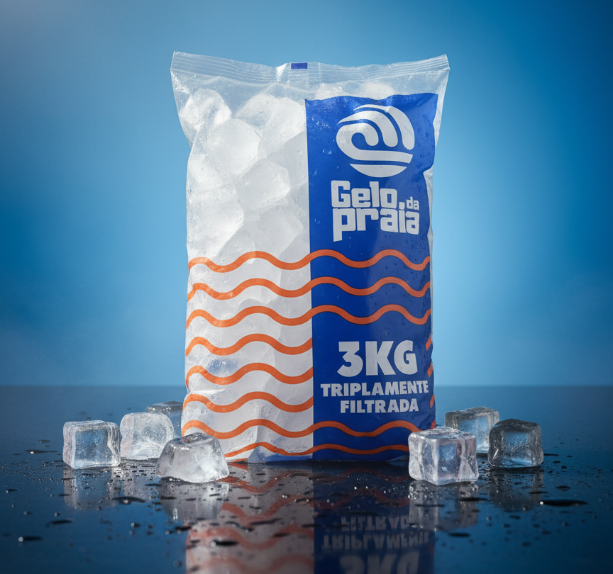 Saco de gelo 3kg Gelo da Praia