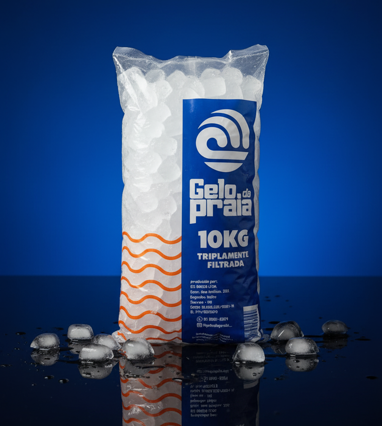 Saco de gelo 10kg Gelo da Praia